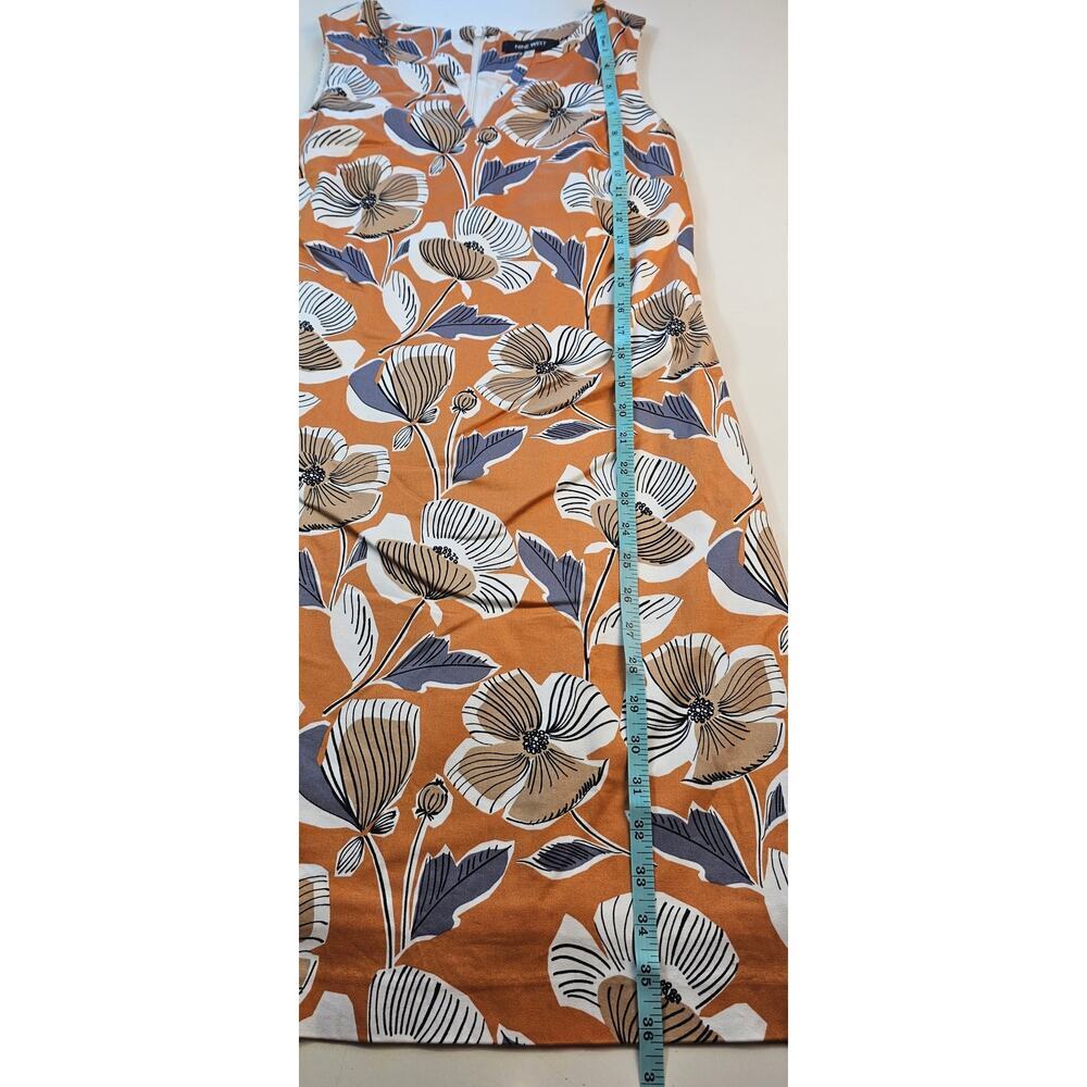 Nine West Floral Orange Sheath Dress Small Size 4 - Picture 7 of 9